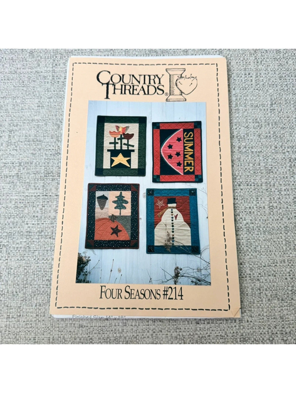 Country 4 Seasons #214 Quilt Pattern Seasonal Wall Hangings Applique Sewing
